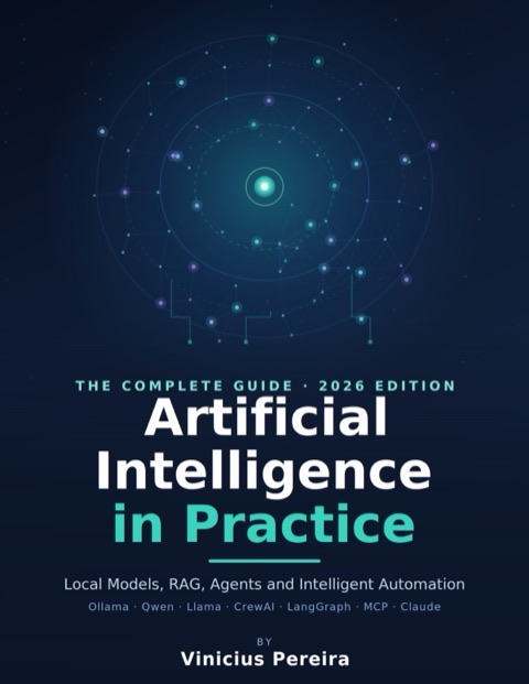 Artificial Intelligence in Practice, book cover by Vinicius Pereira