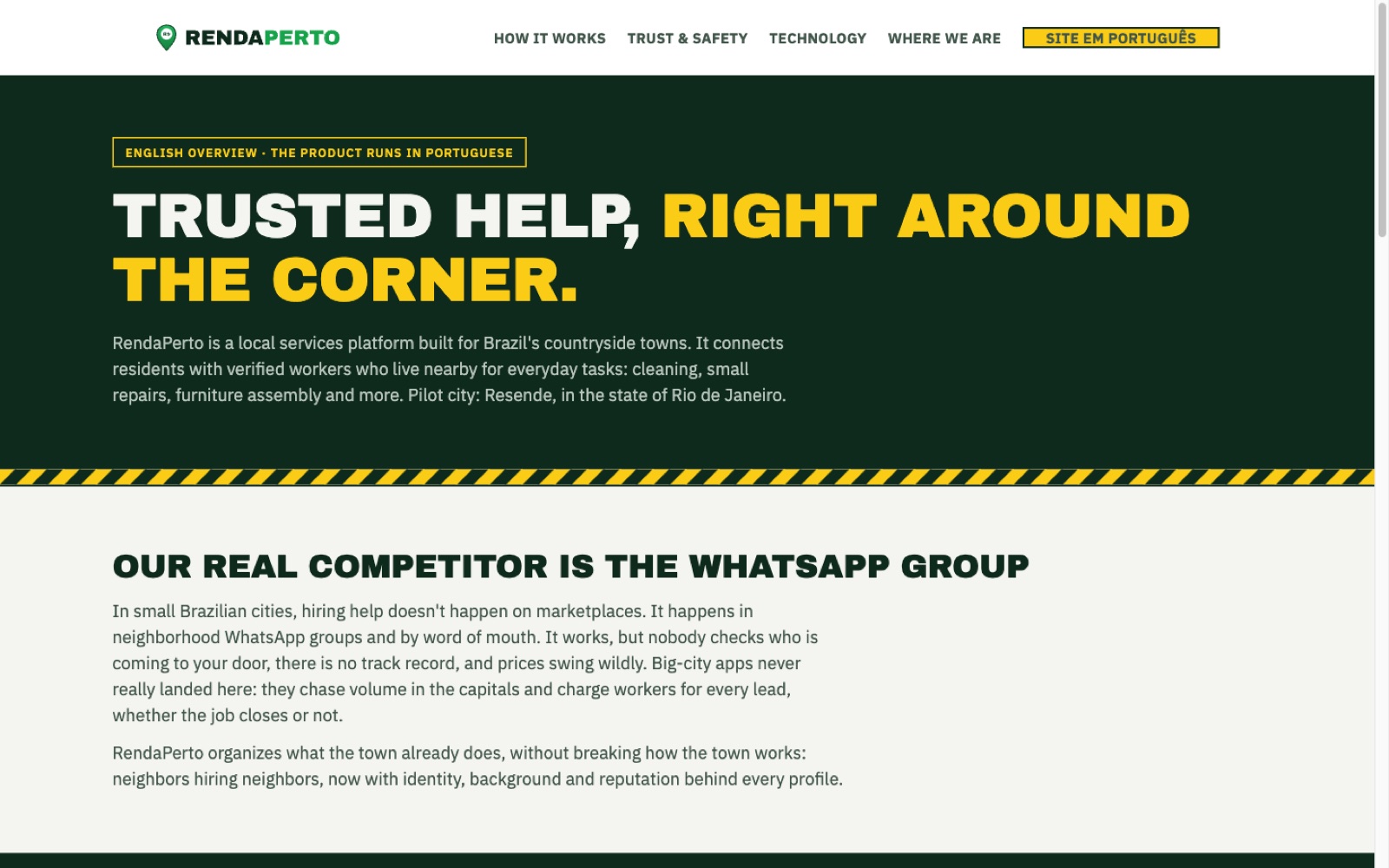 RendaPerto English site: trusted help, right around the corner